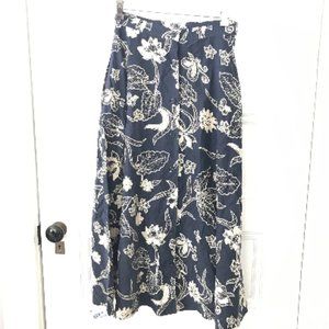 Vintage 70s Anne Klein Ii Nacy Blue Floral Silk M… - image 1